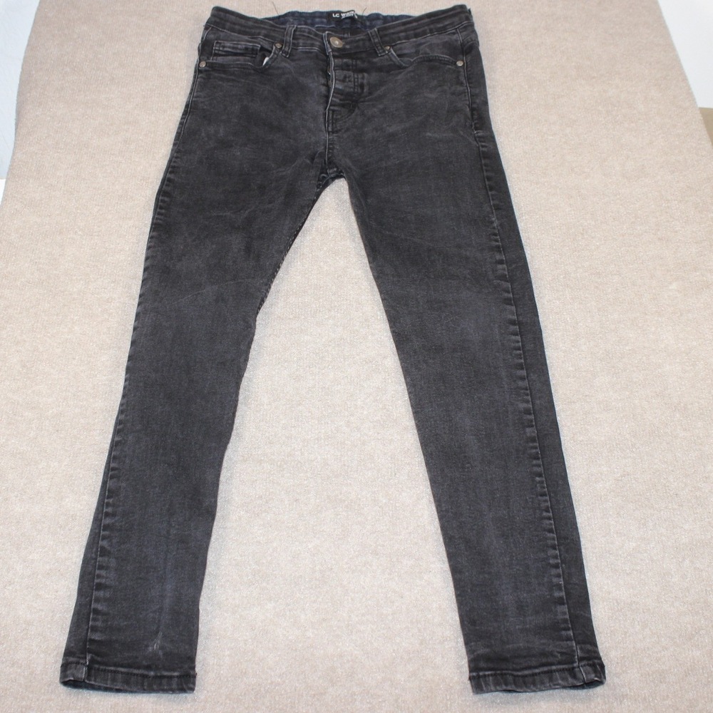 LC Waikiki Jeans Mens 31x25 Charcoal Black Slim Fit Denim Pants